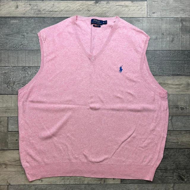 Ralph Lauren Men's Vest - Pink/Navy - XL on Productcaster.