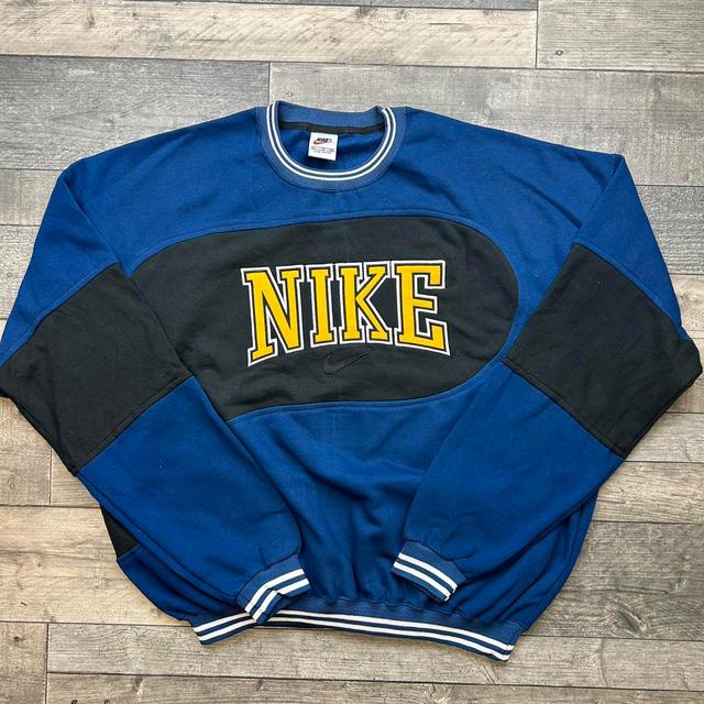 Nike Men's Sweatshirt - Blue/Yellow - XL on Productcaster.