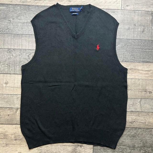 Ralph Lauren Men's Vest - Black/Red - S on Productcaster.