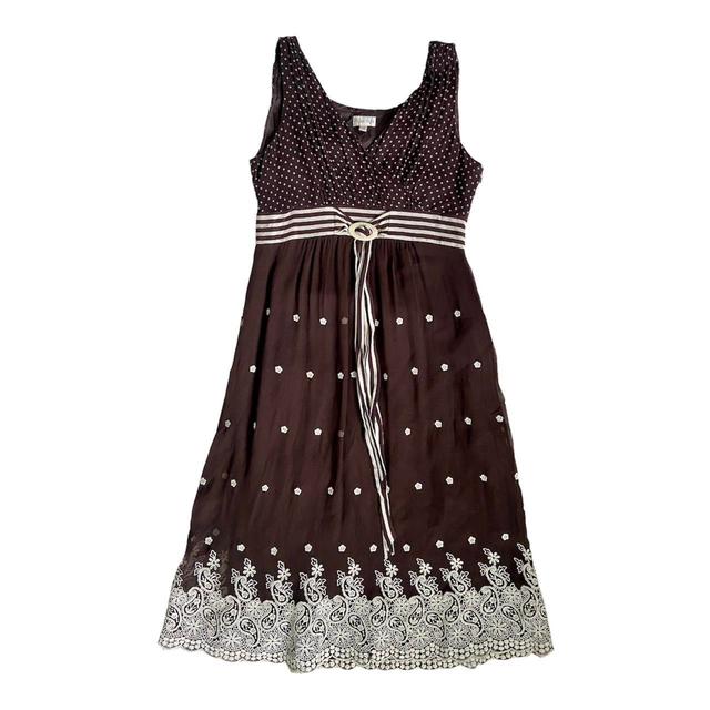 Phase Eight Women's A-line Dress - Brown/Cream - M on Productcaster.