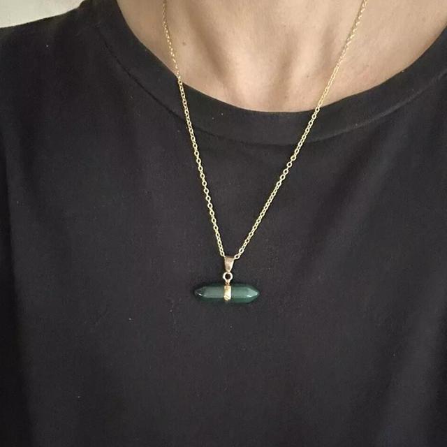 Women's Necklace - Gold/Green on Productcaster.