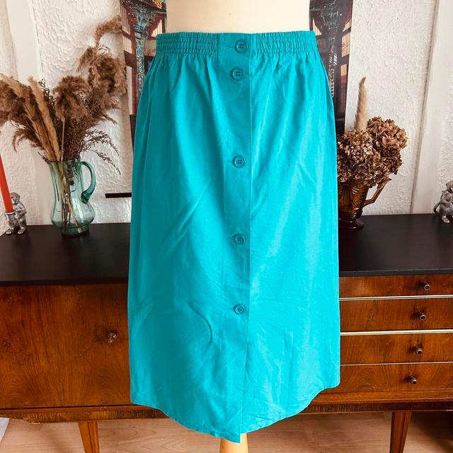 Reclaimed Vintage Women's Cotton Skirt - Blue - UK 10 on Productcaster.