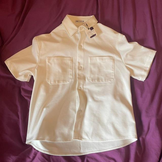 Jaded London Men's Shirt - Cream/White - L on Productcaster.