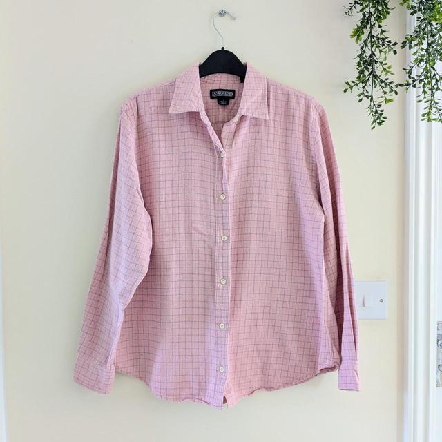 Lands' End Women's Shirt - Pink/Blue - 8 on Productcaster.