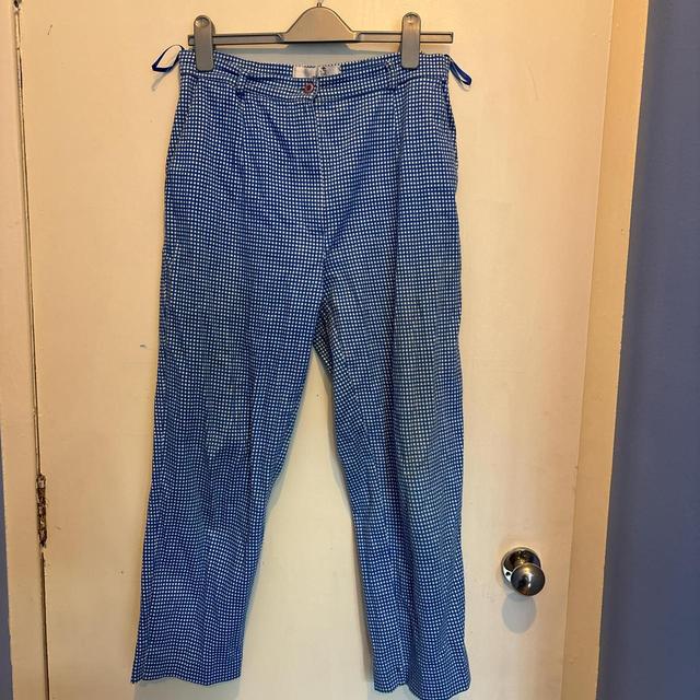 Women's Trousers - Blue/White - M on Productcaster.