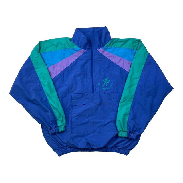 Vintage Men's Windbreaker Jacket - Blue - M on Productcaster.