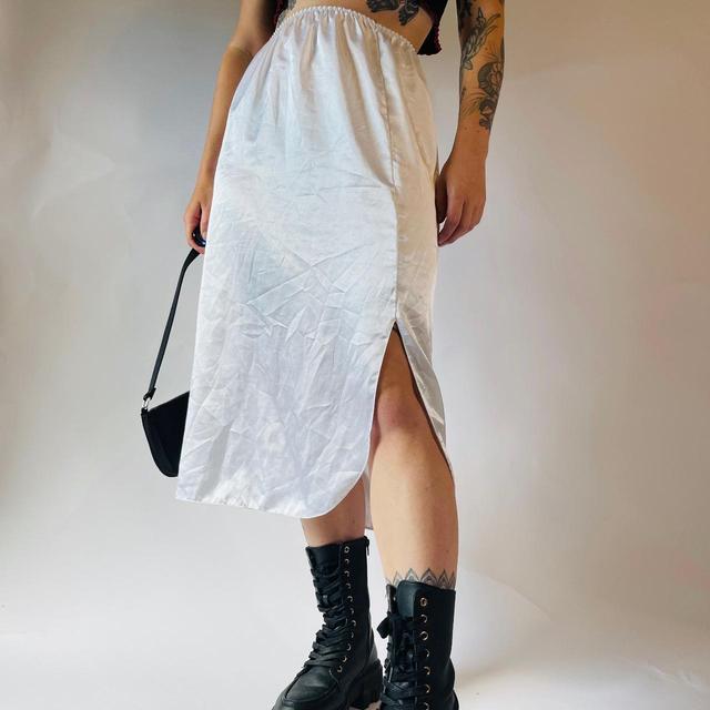 Vintage Women's Midi Skirt - White - S on Productcaster.