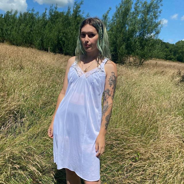 Vintage Women's Slip Dress - White - M on Productcaster.