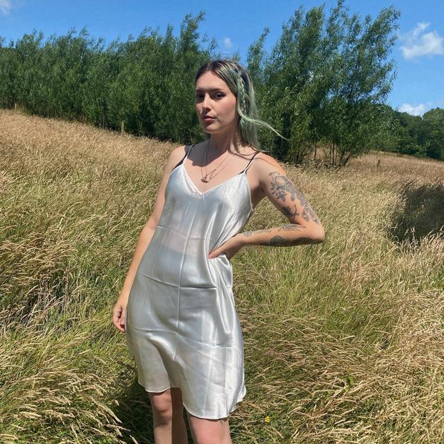 Vintage Women's Mini Dress - White - S on Productcaster.