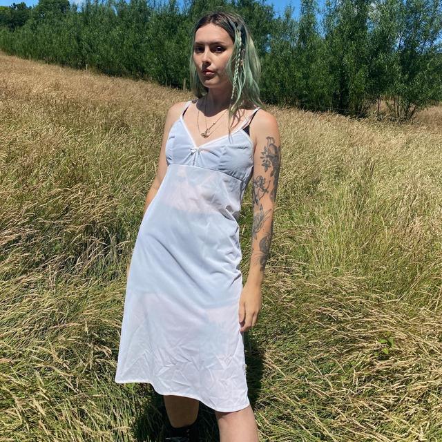 Vintage Women's Midi Dress - White - S on Productcaster.