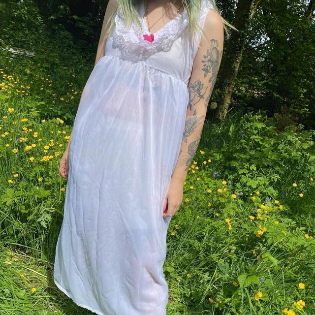 Vintage Women's Babydoll Dress - White - S on Productcaster.