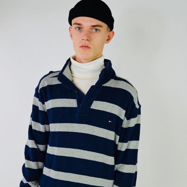 Tommy Hilfiger Men's Sweatshirt - Blue/Grey - L on Productcaster.