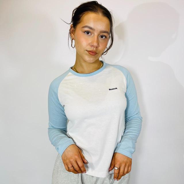 Reebok Women's T-shirt - White/Blue - S on Productcaster.