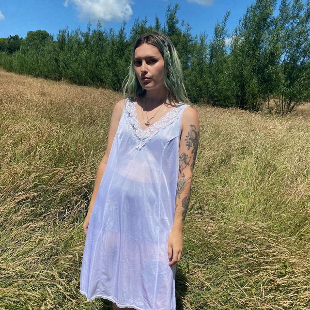 Vintage Women's Slip Dress - White - XL on Productcaster.