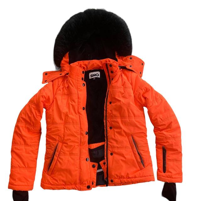 Topshop Women's Puffer - Orange/Black - UK 8 on Productcaster.