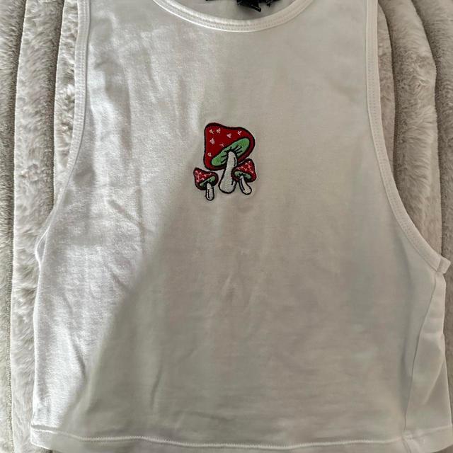 Motel Women's Crop top - White/Red - XS on Productcaster.