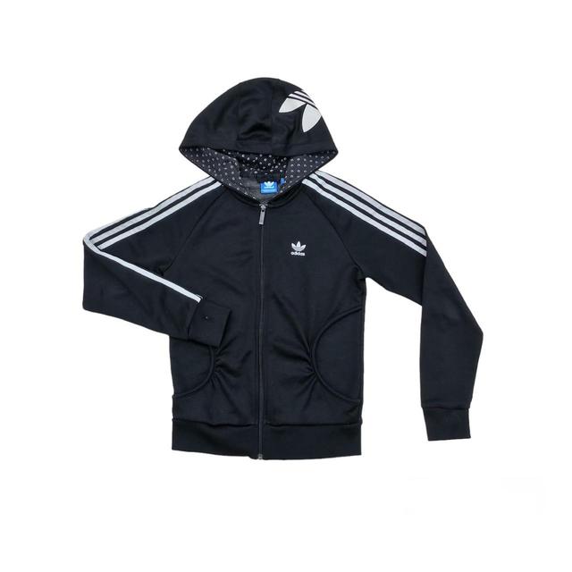 Adidas Women's Hoodie - Black/White - 8 on Productcaster.