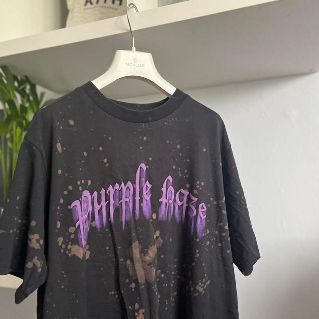 Palm Angels Men's T-shirt - Black/Purple - S on Productcaster.