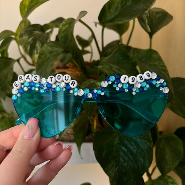 Handmade Women's Party Sunglasses - Multi/Blue on Productcaster.