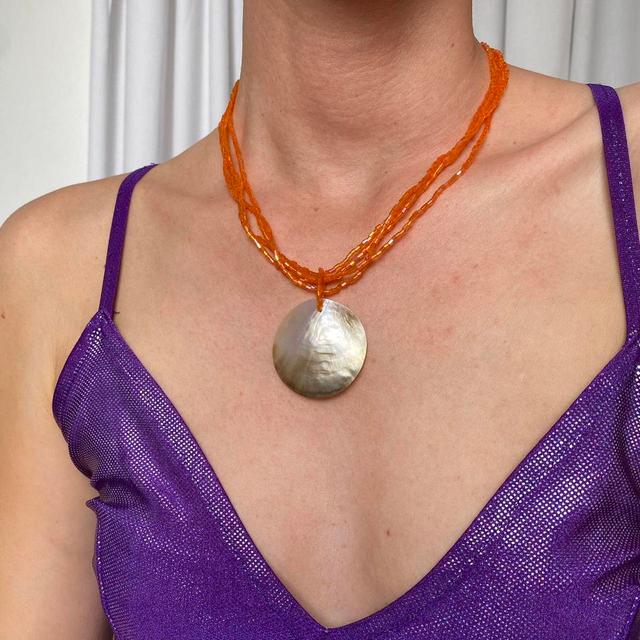 Vintage Women's Necklace - Orange on Productcaster.