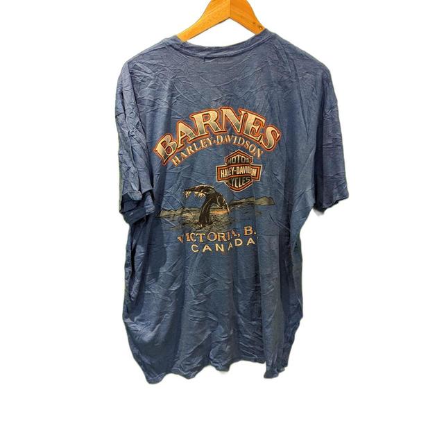 Harley Davidson Men's T-shirt - Blue/Grey - XXL on Productcaster.