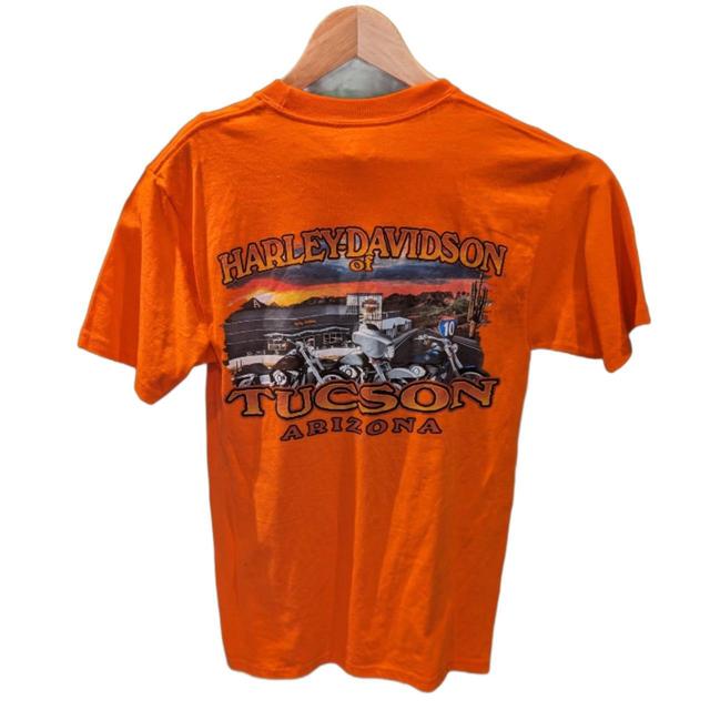 Harley Davidson Men's T-shirt - Orange - S on Productcaster.