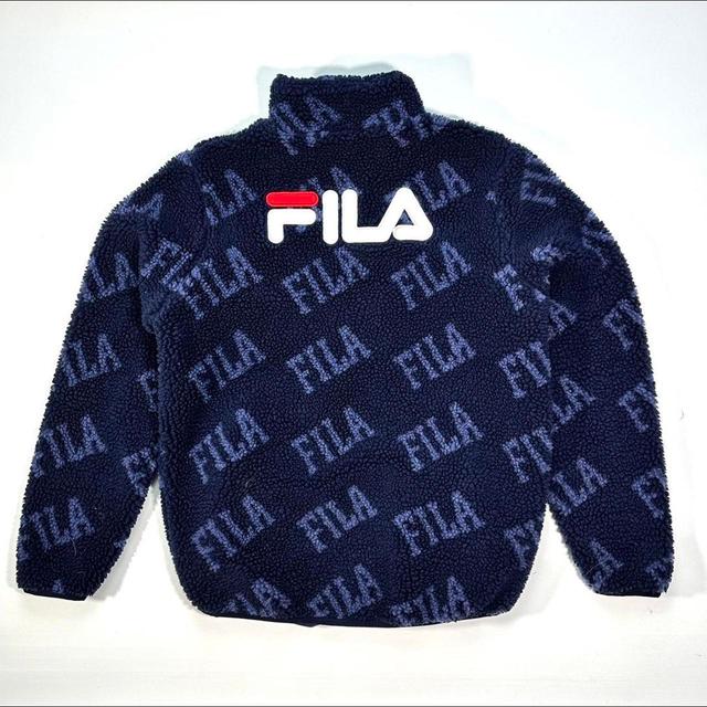 Fila Men's Fleece Jacket - Blue/Navy - XS on Productcaster.