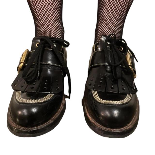 Prada Women's Oxfords - Black/Gold - UK 4 on Productcaster.