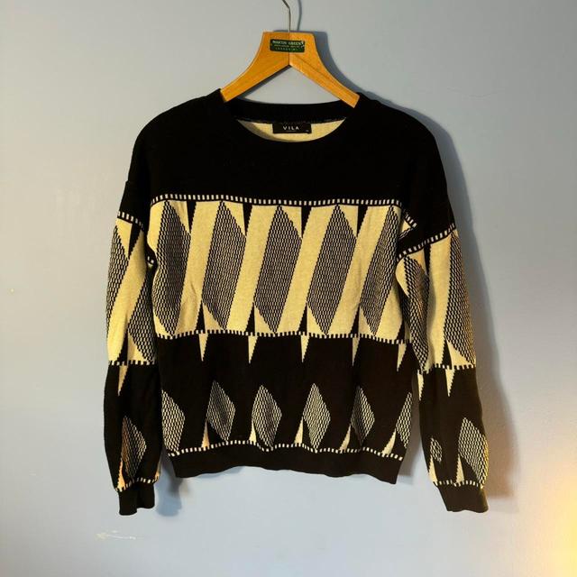 Vila Women's Jumper - Black/Cream - XS on Productcaster.