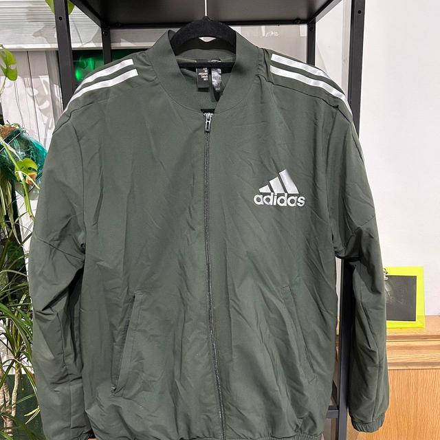 Adidas Men's Bomber Jacket - Green/Khaki - M on Productcaster.