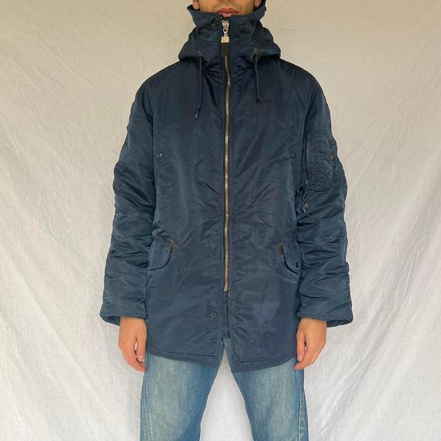 Alpha Industries Men's Parka - Navy - L on Productcaster.