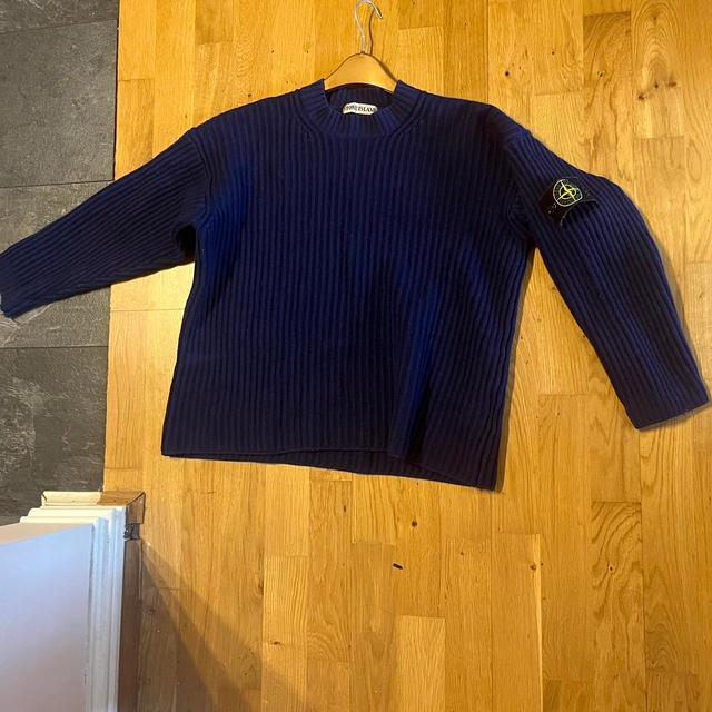 Stone Island Men's Jumper - Blue/Navy - M on Productcaster.