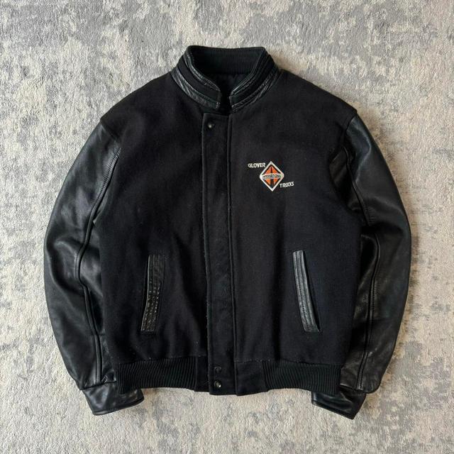 Vintage Men's Varsity Jacket - Black - L on Productcaster.