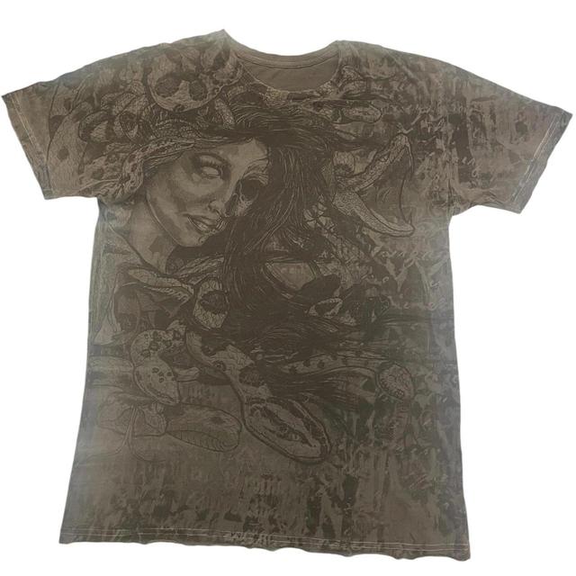 Affliction Men's T-shirt - Grey/Black - L on Productcaster.