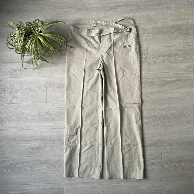 Adidas Women's High waisted Cargo Trousers - Cream/Black - L on Productcaster.