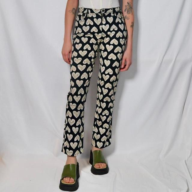 Moschino Women's Printed Trousers - Black/White - UK 8 on Productcaster.