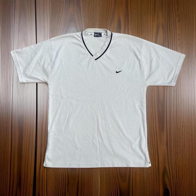 Nike Men's T-shirt - Cream/Black - M on Productcaster.