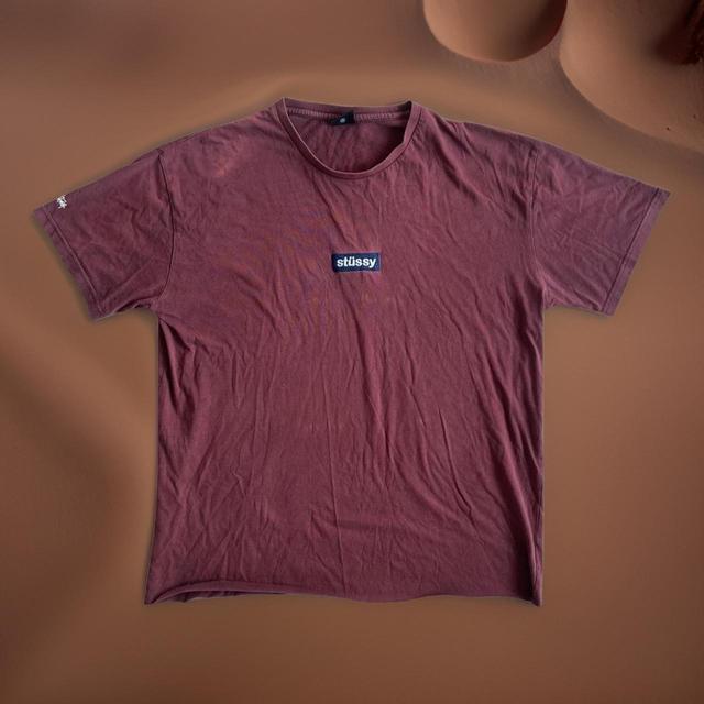 Stüssy Men's T-shirt - Burgundy/Blue - L on Productcaster.