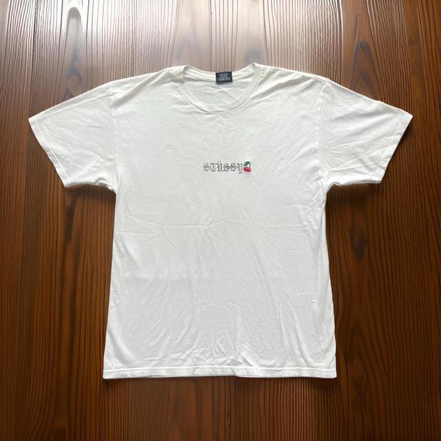 Stüssy Men's T-shirt - White/Black - L on Productcaster.