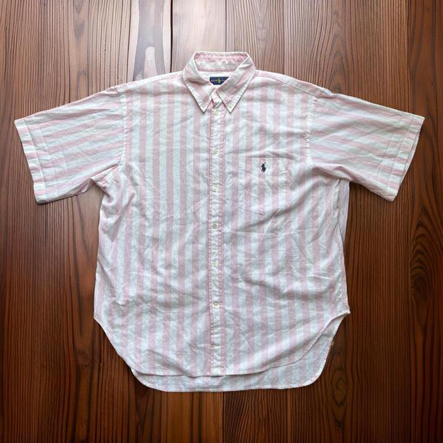 Ralph Lauren Men's Shirt - Pink/White - L on Productcaster.