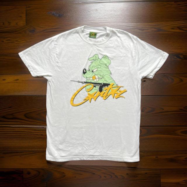 Corteiz Men's T-shirt - White/Yellow - S on Productcaster.