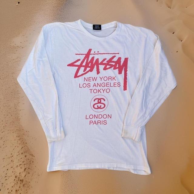 Stüssy Men's T-shirt - White/Pink - M on Productcaster.