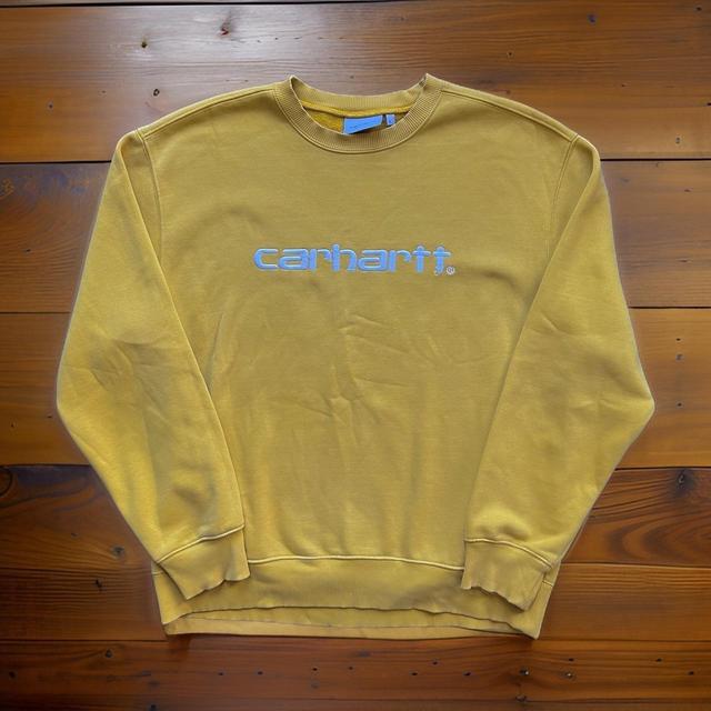 Carhartt Men's Sweatshirt - Yellow/White - L on Productcaster.