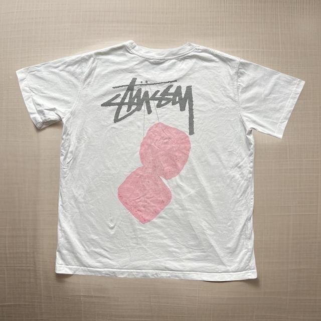 Stüssy Men's T-shirt - White/Pink - L on Productcaster.