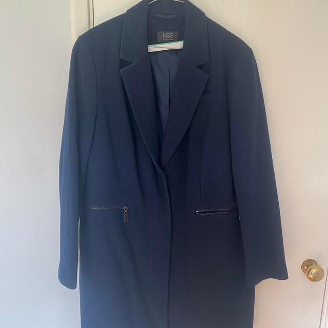 M&S Collection Women's Overcoat - Navy - UK 16 on Productcaster.