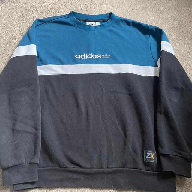 Adidas Men's Jumper - Blue/Black - M on Productcaster.