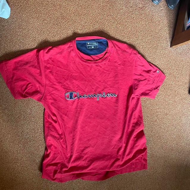 Champion Men's T-shirt - Red - L on Productcaster.