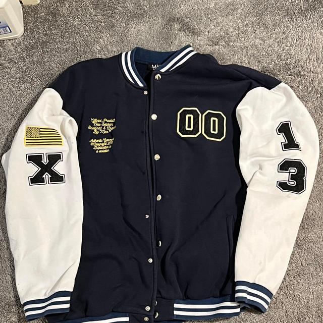 BoohooMAN Men's Varsity Jacket - Navy/Multi - XL on Productcaster.