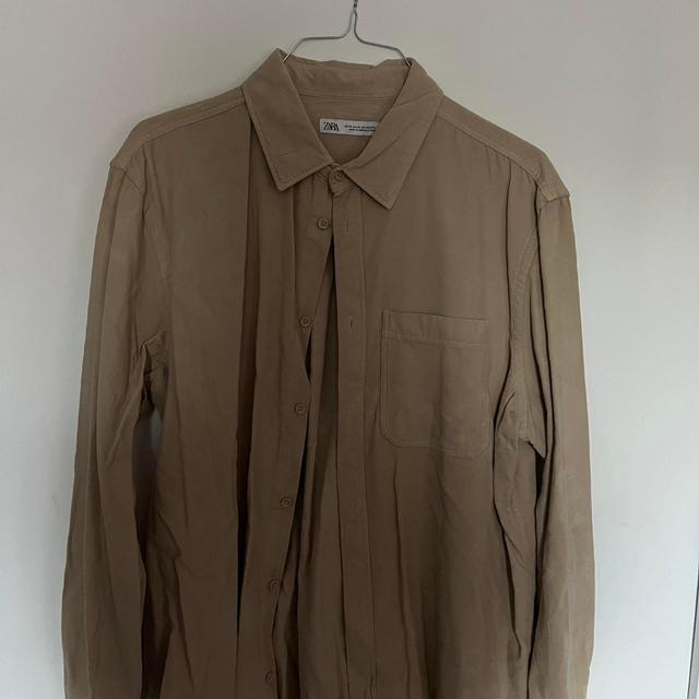 Zara Men's Shirt - Tan/Cream - XL on Productcaster.