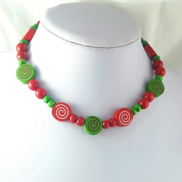 Handmade Women's Necklace - Red on Productcaster.